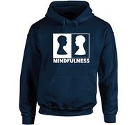 Hippowarehouse Mindfulness Unisex Hoodie Hooded top (Specific Size Guide in Description) Navy Blue