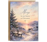 Hippowarehouse Missing You Christmas Card Always in Our Hearts at Christmas Card - A5 with envelope for him for her Funny Cards for Men and Women