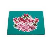 Hippowarehouse mistletoe and martinis printed mouse mat pad accessory black rubber base 240mm x 190mm x 60mm