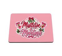 Hippowarehouse mistletoe and martinis printed mouse mat pad accessory black rubber base 240mm x 190mm x 60mm