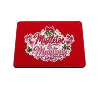 Hippowarehouse mistletoe and martinis printed mouse mat pad accessory black rubber base 240mm x 190mm x 60mm
