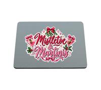 Hippowarehouse mistletoe and martinis printed mouse mat pad accessory black rubber base 240mm x 190mm x 60mm