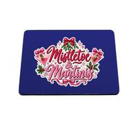 Hippowarehouse mistletoe and martinis printed mouse mat pad accessory black rubber base 240mm x 190mm x 60mm