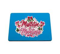 Hippowarehouse mistletoe and martinis printed mouse mat pad accessory black rubber base 240mm x 190mm x 60mm