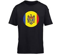 Hippowarehouse Moldova Flag Kids Children's Short Sleeve t-Shirt Black