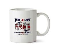 Hippowarehouse Monochrome VE Day Printed Mug Various Colour Options Ceramic Cup Kitchenware 11oz