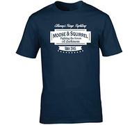 Hippowarehouse Moose & Squirrel Family Business Since 2005 Unisex Short Sleeve t-Shirt (Specific Size Guide in Description) Navy Blue