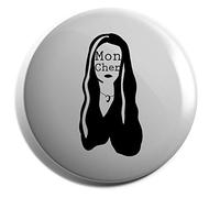 Hippowarehouse Morticia Silhouette Mon Cher Badge Various Sizes 38mm 50mm 75mm