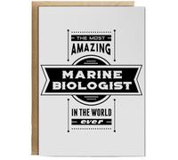 Hippowarehouse Most Amazing Marine Biologist Personalised Card A6 with envelope for him for her Funny Cards for Men and Women Blank inside option