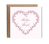Hippowarehouse Mother of the Bride Floral Heart Personalised Card. 15cm x 15cm with envelope for him for her Funny Cards for Men and Women Blank inside option