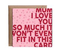 Hippowarehouse Mothers day i love you so much Personalised Card. 15cm x 15cm with envelope for him for her Funny Cards for Men and Women Blank inside option