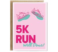 Hippowarehouse Motivational Well Done Card for Beginner Runner Completing 5km Personalised Card A5 with envelope for him for her Funny Cards for Men and Women Blank inside option