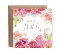 Hippowarehouse Muddy German Shepherd Happy Birthday Personalised Card. 15cm x 15cm with envelope for him for her Funny Cards for Men and Women Blank inside option