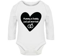 Hippowarehouse mummy and daddy just got married baby vest bodysuit (long sleeve) boys girls