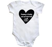 Hippowarehouse mummy and daddy just got married baby vest bodysuit (short sleeve) boys girls