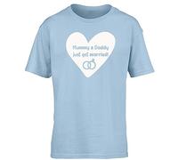 Hippowarehouse Mummy and Daddy just got Married Kids Children's Short Sleeve t-Shirt Light Blue