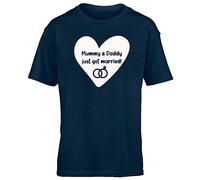 Hippowarehouse Mummy and Daddy just got Married Kids Children's Short Sleeve t-Shirt Navy Blue