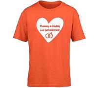 Hippowarehouse Mummy and Daddy just got Married Kids Children's Short Sleeve t-Shirt Orange