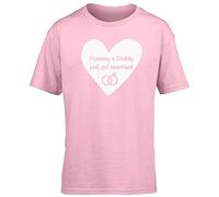 Hippowarehouse Mummy and Daddy just got Married Kids Children's Short Sleeve t-Shirt Pink
