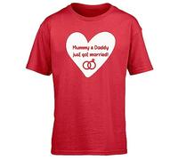 Hippowarehouse Mummy and Daddy just got Married Kids Children's Short Sleeve t-Shirt Red