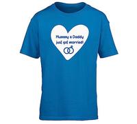 Hippowarehouse Mummy and Daddy just got Married Kids Children's Short Sleeve t-Shirt Sapphire Blue