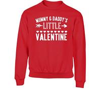 Hippowarehouse Mummy and Daddy's Little Valentine Kids Children's Unisex Jumper Sweatshirt Pullover Red