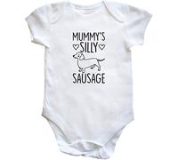 Hippowarehouse Mummy's silly sausage - Dog Dachshund baby vest bodysuit (short sleeve) boys girls