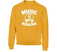Hippowarehouse Music is My Medicine Kids Children's Unisex Jumper Sweatshirt Pullover