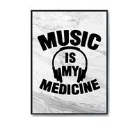 Hippowarehouse Music Is My Medicine Printed Poster A1 Wall Art Design Classroom Room Gym Office Décor