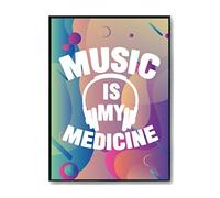 Hippowarehouse Music Is My Medicine Printed Poster A3 Wall Art Design Classroom Room Gym Office Décor