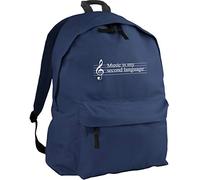 HippoWarehouse Music is My Second Language Backpack ruck Sack Dimensions: 31 x 42 x 21 cm Capacity: 18 litres