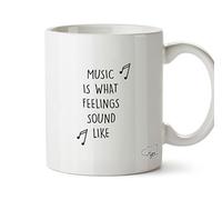 Hippowarehouse Music is What Feelings Sound Like Printed Mug Cup Ceramic 10oz
