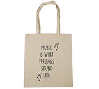 Hippowarehouse Music is what feelings sound like Tote Shopping Gym Beach Bag 42cm x38cm, 10 litres