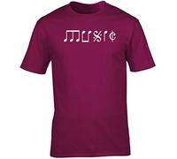 Hippowarehouse Music Note Type Unisex Short Sleeve t-Shirt (Specific Size Guide in Description) Maroon