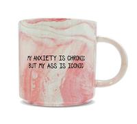 Hippowarehouse My Anxiety is Chronic but My Ass is Iconic Printed Mug Various Colour Options Ceramic Cup Kitchenware 11oz