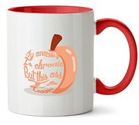 Hippowarehouse My Anxiety is Chronic but This Ass is Iconic Peach Printed Mug Various Colour Options Ceramic Cup Kitchenware 11oz