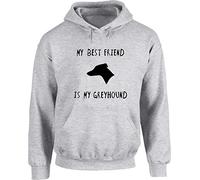 Hippowarehouse My Best Friend is My Greyhound Dog Unisex Hoodie Hooded top (Specific Size Guide in Description)
