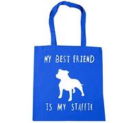 Hippowarehouse My best friend is my Staffie Tote Shopping Gym Beach Bag 42cm x38cm, 10 litres