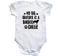 Hippowarehouse My big brother is a Border Collie baby vest bodysuit (short sleeve) boys girls