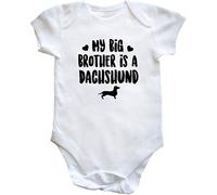 Hippowarehouse My big brother is a Dachshund baby vest bodysuit (short sleeve) boys girls