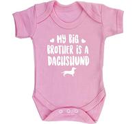 Hippowarehouse My big brother is a Dachshund baby vest bodysuit (short sleeve) boys girls