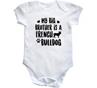 Hippowarehouse My big brother is a French Bulldog baby vest bodysuit (short sleeve) boys girls