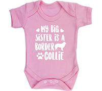 Hippowarehouse My big sister is a Border Collie baby vest bodysuit (short sleeve) boys girls