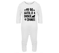 Hippowarehouse My Big Sister is a Cocker Spaniel Baby Romper All in one piece Unisex White