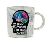 Hippowarehouse My Brain Only Functions at 1000 Thought Per Minute - ADHD Printed Mug Various Colour Options Ceramic Cup Kitchenware 11oz