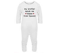 Hippowarehouse My Brother Sends me Kisses from Heaven Baby Romper All in one Piece Unisex White