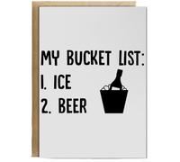 Hippowarehouse My Bucket List: Ice And Beer Birthday Card A5 Personalised with envelope for him for her Funny Cards for Men and Women Blank inside option