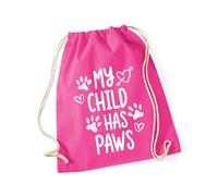Hippowarehouse My Child Has Paws for Dog and Cat Pet Owner Drawstring Cotton School Gym Bag 37cm x 46cm, 12 litres