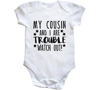 Hippowarehouse My Cousin and I Are Trouble Watch Out! baby vest bodysuit (short sleeve) boys girls
