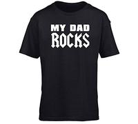 Hippowarehouse My dad Rocks Kids Children's Short Sleeve t-Shirt Black